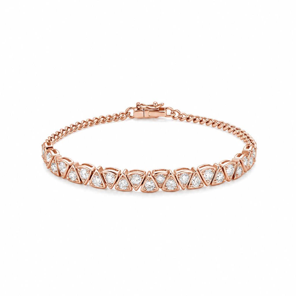 Triangle Link Daimond Gold Chain Bracelet