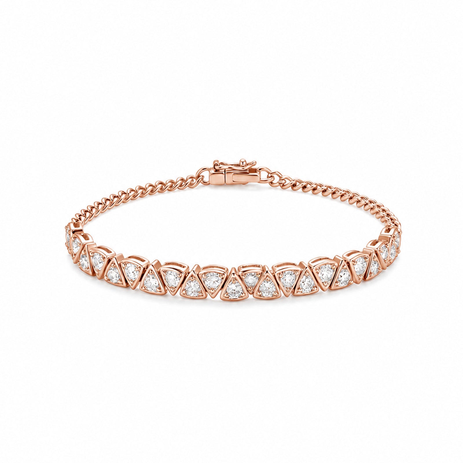 Triangle Link Daimond Gold Chain Bracelet