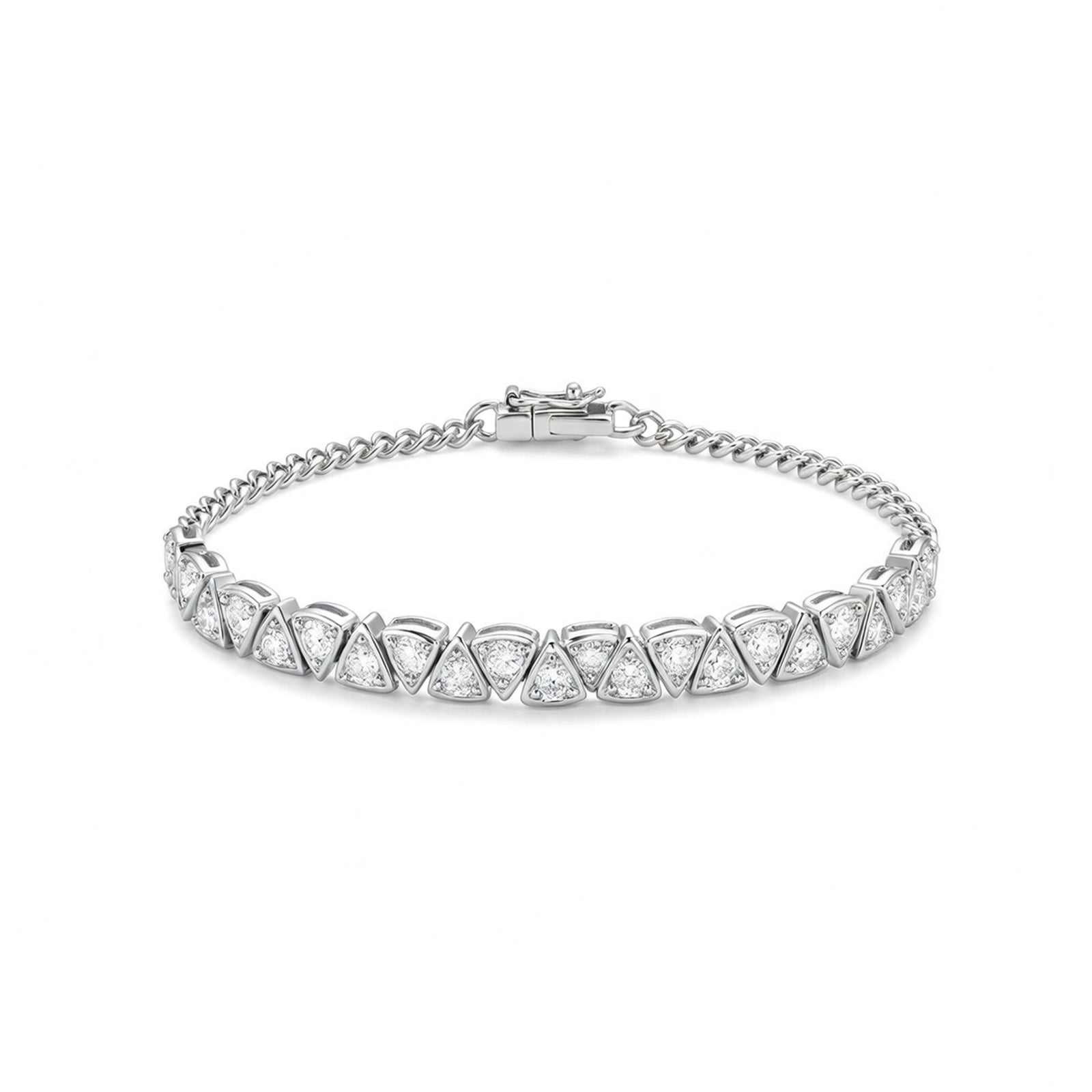 Triangle Link Daimond Gold Chain Bracelet
