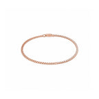 Asymmetrical Tennis Diamond Paperclip Style Gold Bracelet