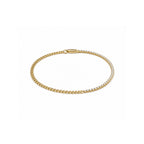 Asymmetrical Tennis Diamond Paperclip Style Gold Bracelet