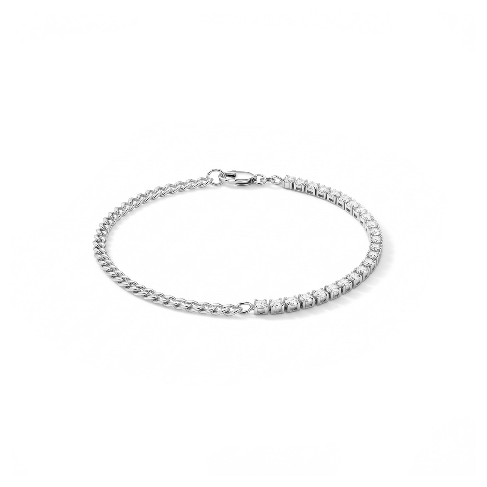 14K Two-Tone Full-Diamond Bracelet - Minimalist Luxury Style