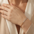 14K Two-Tone Full-Diamond Bracelet - Minimalist Luxury Style