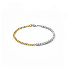 14K Two-Tone Full-Diamond Bracelet - Minimalist Luxury Style