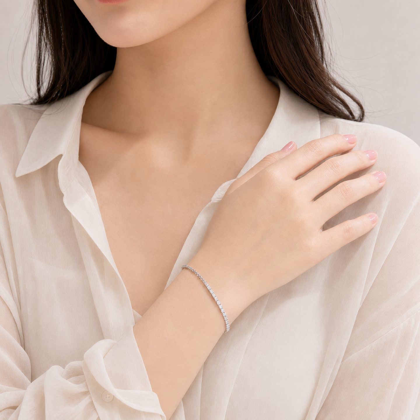 14K Two-Tone Full-Diamond Bracelet - Minimalist Luxury Style