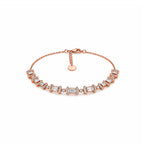 Vintage-Inspired Baguette & Pave Diamond Gold Bracelet