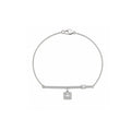 Luminous Geometric Charm | Pave Bar & Square Halo Dainty Bracelet