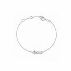 Dainty 'Toi et Moi' Round & Baguette Bracelet
