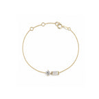 Dainty 'Toi et Moi' Round & Baguette Bracelet