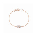 Minimalist Two-Stone Dainty Bracelet - Mixed Cut Adjustable Chain