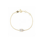 Minimalist Two-Stone Dainty Bracelet - Mixed Cut Adjustable Chain
