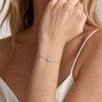 Minimalist Two-Stone Dainty Bracelet - Mixed Cut Adjustable Chain