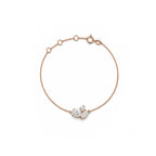 Dainty Rose Gold Mixed-Cut Cluster Bracelet