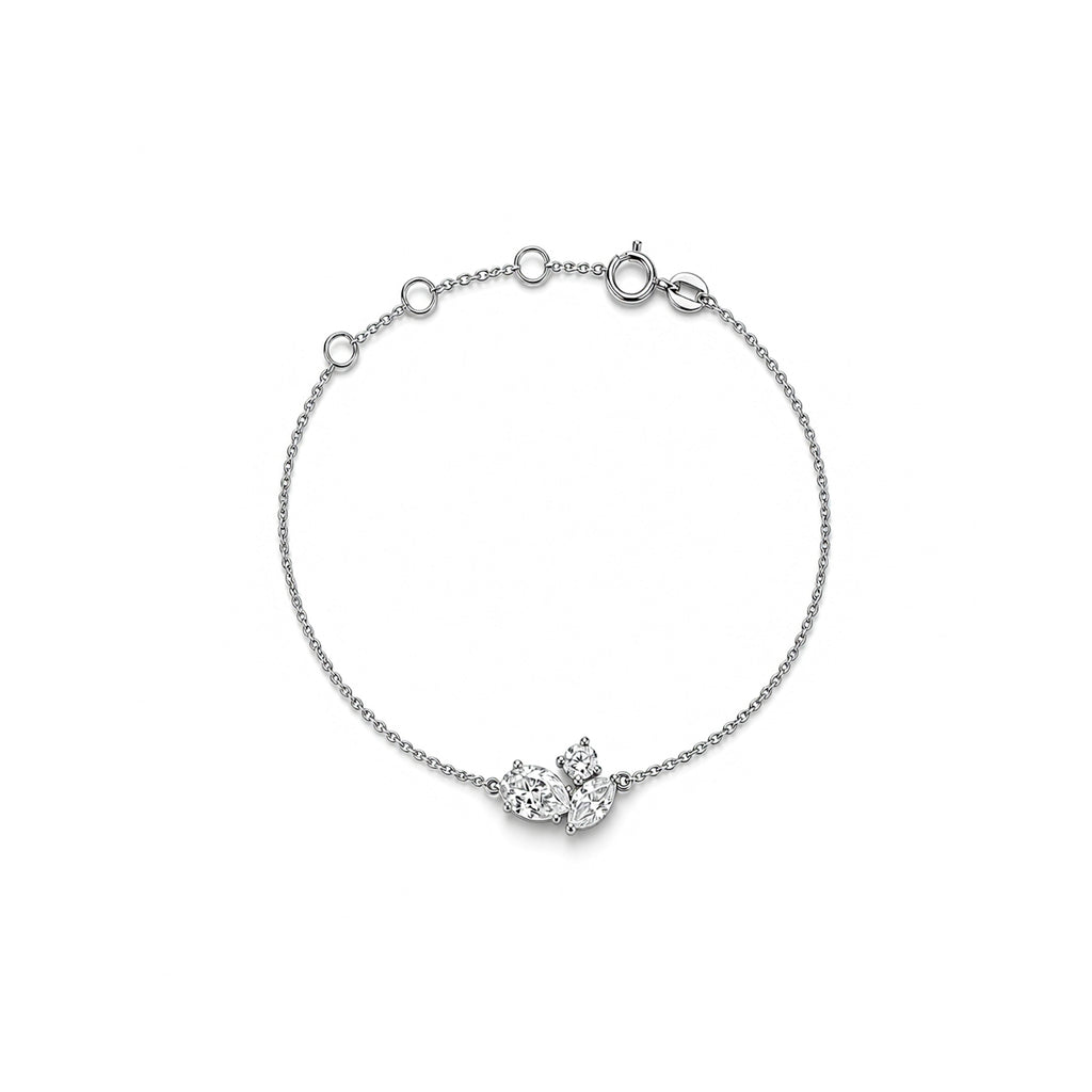 Dainty Rose Gold Mixed-Cut Cluster Bracelet