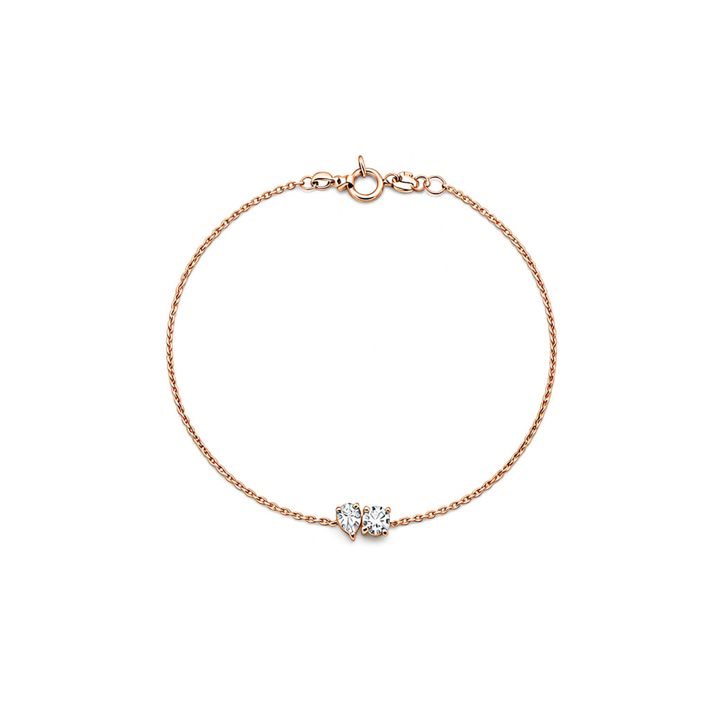 Dainty Mixed-Cut Double Stone Bracelet