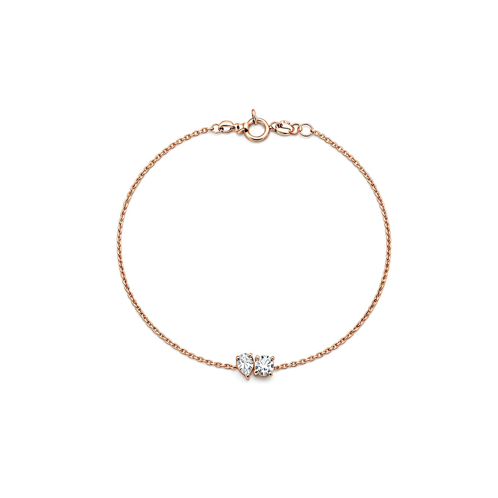 Dainty Mixed-Cut Double Stone Bracelet