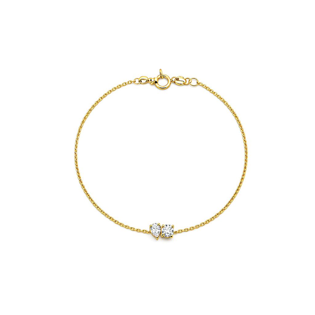 Dainty Mixed-Cut Double Stone Bracelet
