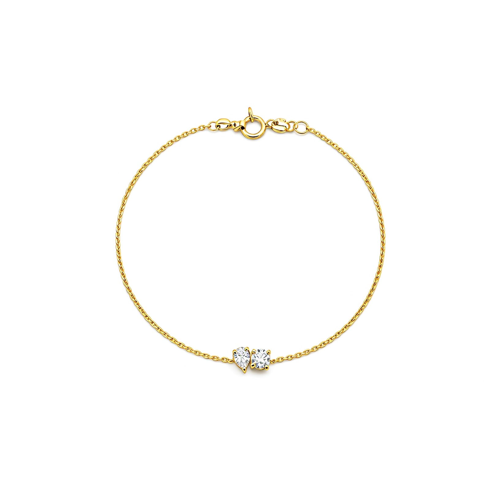 Dainty Mixed-Cut Double Stone Bracelet