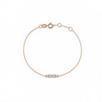 Baguette & Round Cut Dainty 3-Stone Bracelet