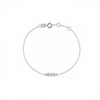 Baguette & Round Cut Dainty 3-Stone Bracelet
