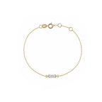 Baguette & Round Cut Dainty 3-Stone Bracelet