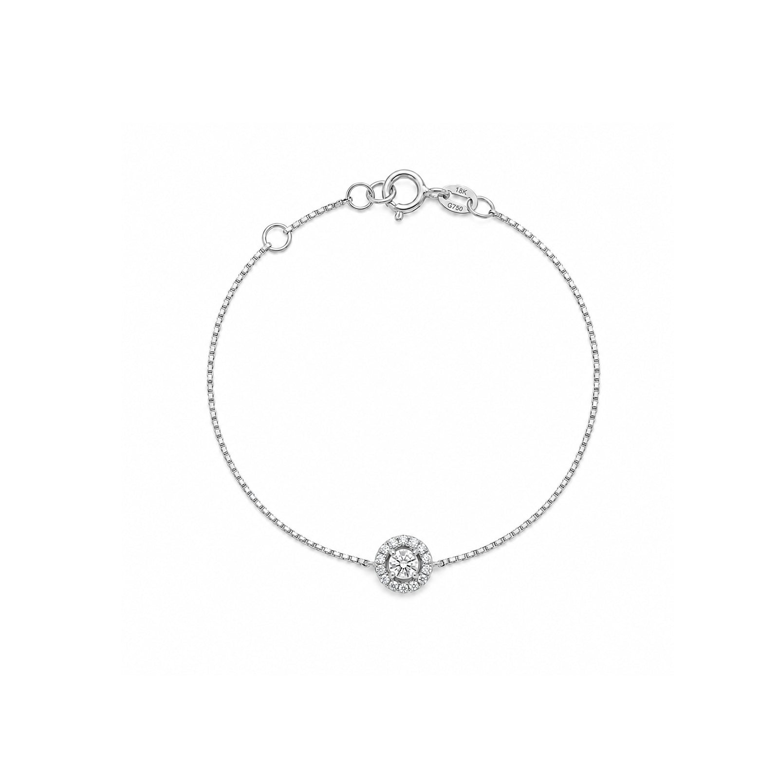 14K Gold Dainty Round Brilliant Bracelet