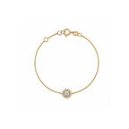 14K Gold Dainty Round Brilliant Bracelet