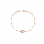 Minimalist Dainty Gold Bracelet - Classic Oval Halo Setting Adjustable