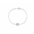 Minimalist Dainty Gold Bracelet - Classic Oval Halo Setting Adjustable