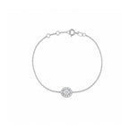 Minimalist Dainty Gold Bracelet - Classic Oval Halo Setting Adjustable