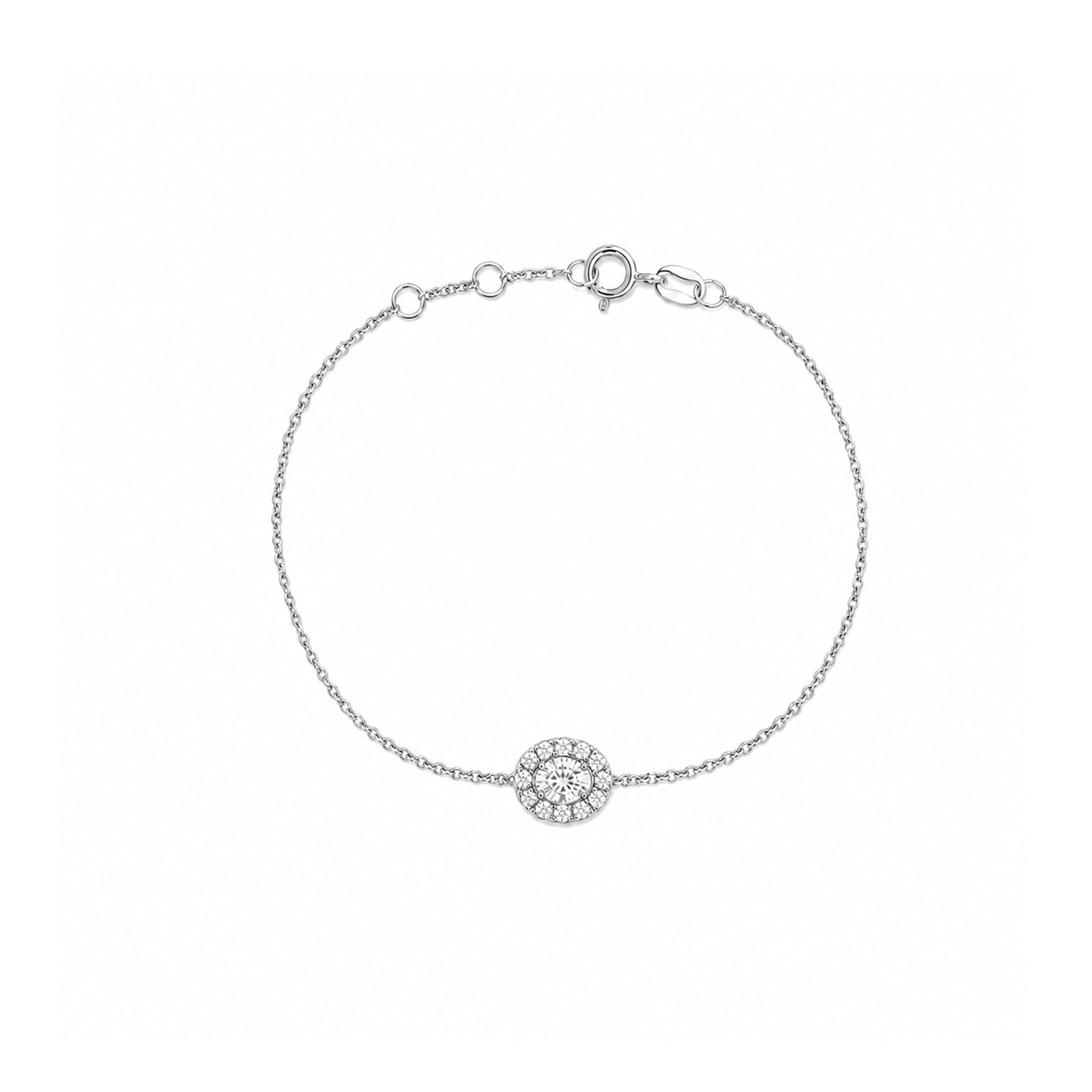Minimalist Dainty Gold Bracelet - Classic Oval Halo Setting Adjustable