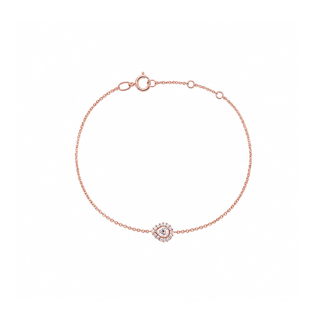 Radiant Teardrop | Dainty Pear Halo Centerpiece Bracelet