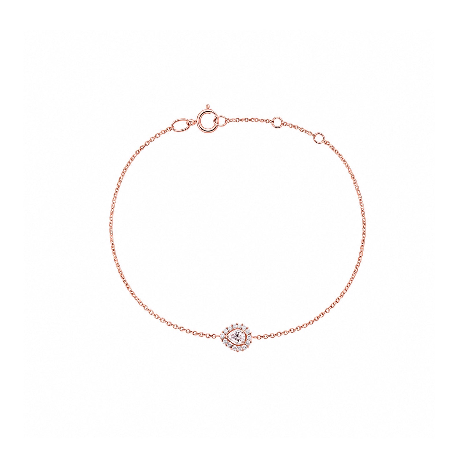 Radiant Teardrop | Dainty Pear Halo Centerpiece Bracelet