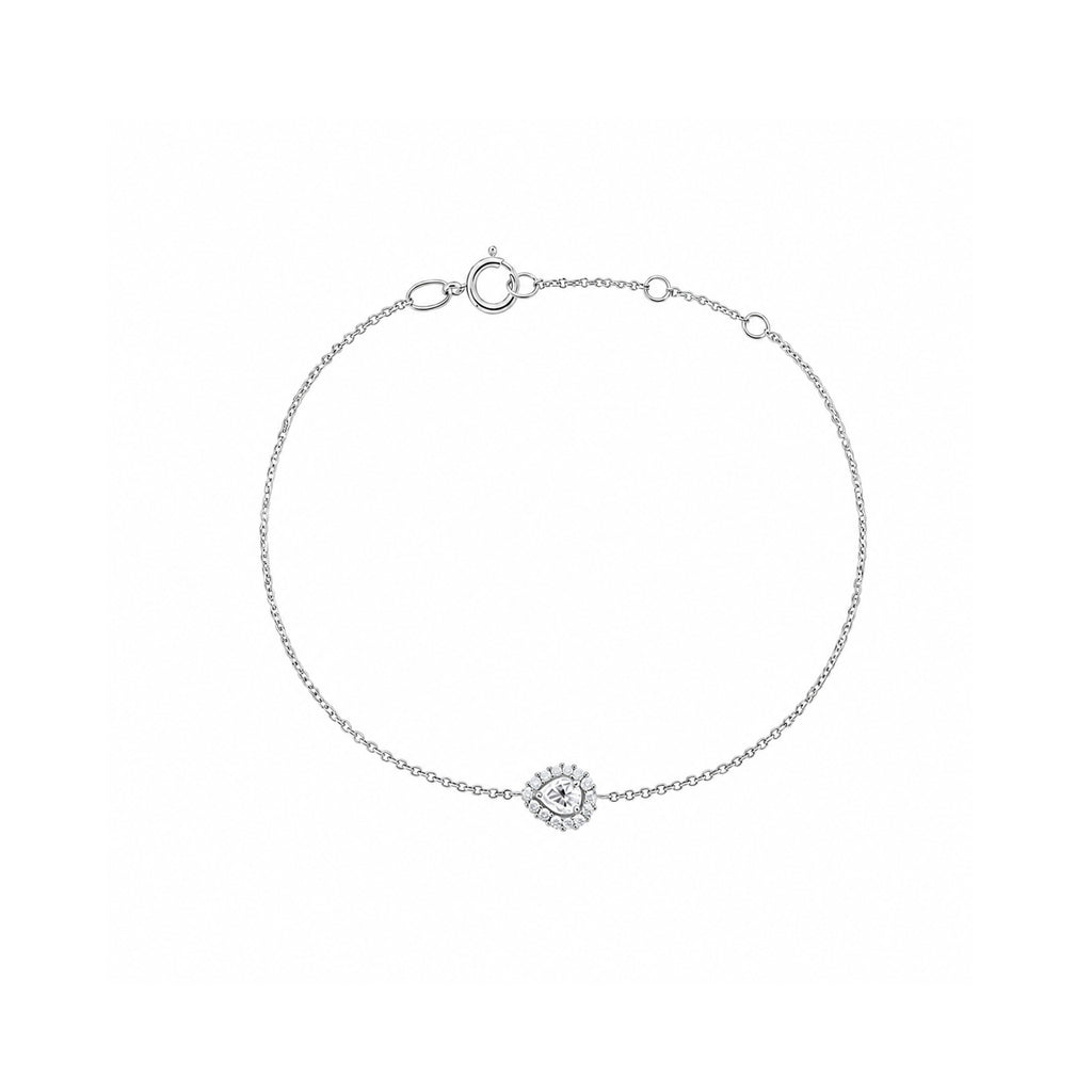 Radiant Teardrop | Dainty Pear Halo Centerpiece Bracelet