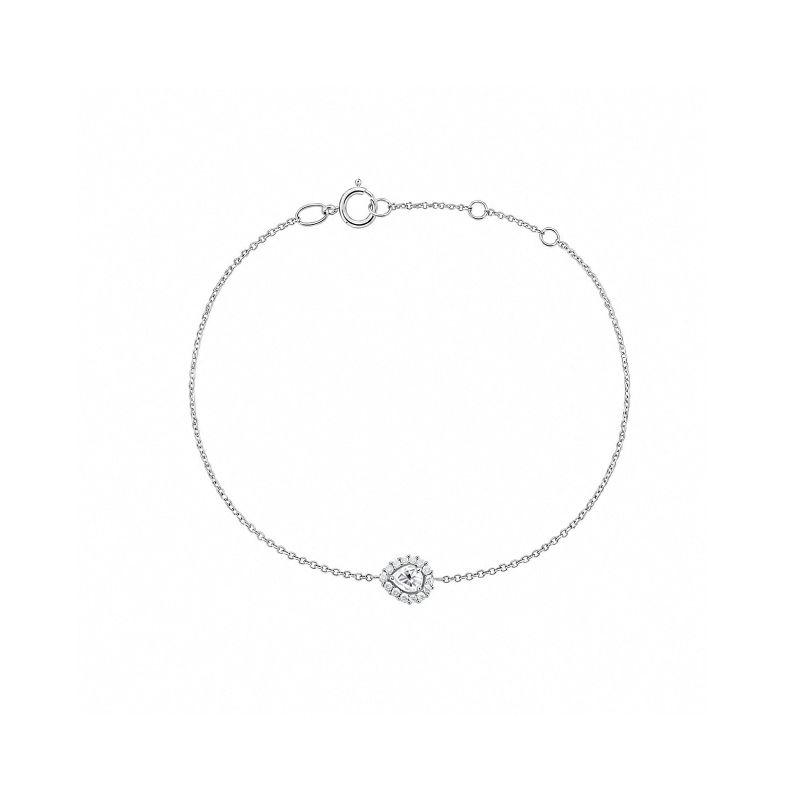 Radiant Teardrop | Dainty Pear Halo Centerpiece Bracelet