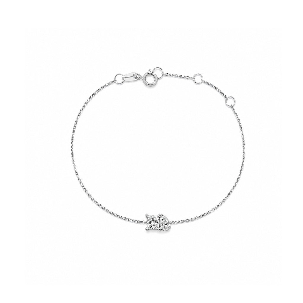 Toi et Moi Romance | Dainty Princess & Pear Cut Double Stone Bracelet