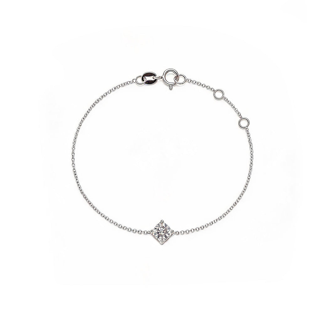 Geometric Starlight | Dainty Kite-Set Solitaire Bracelet