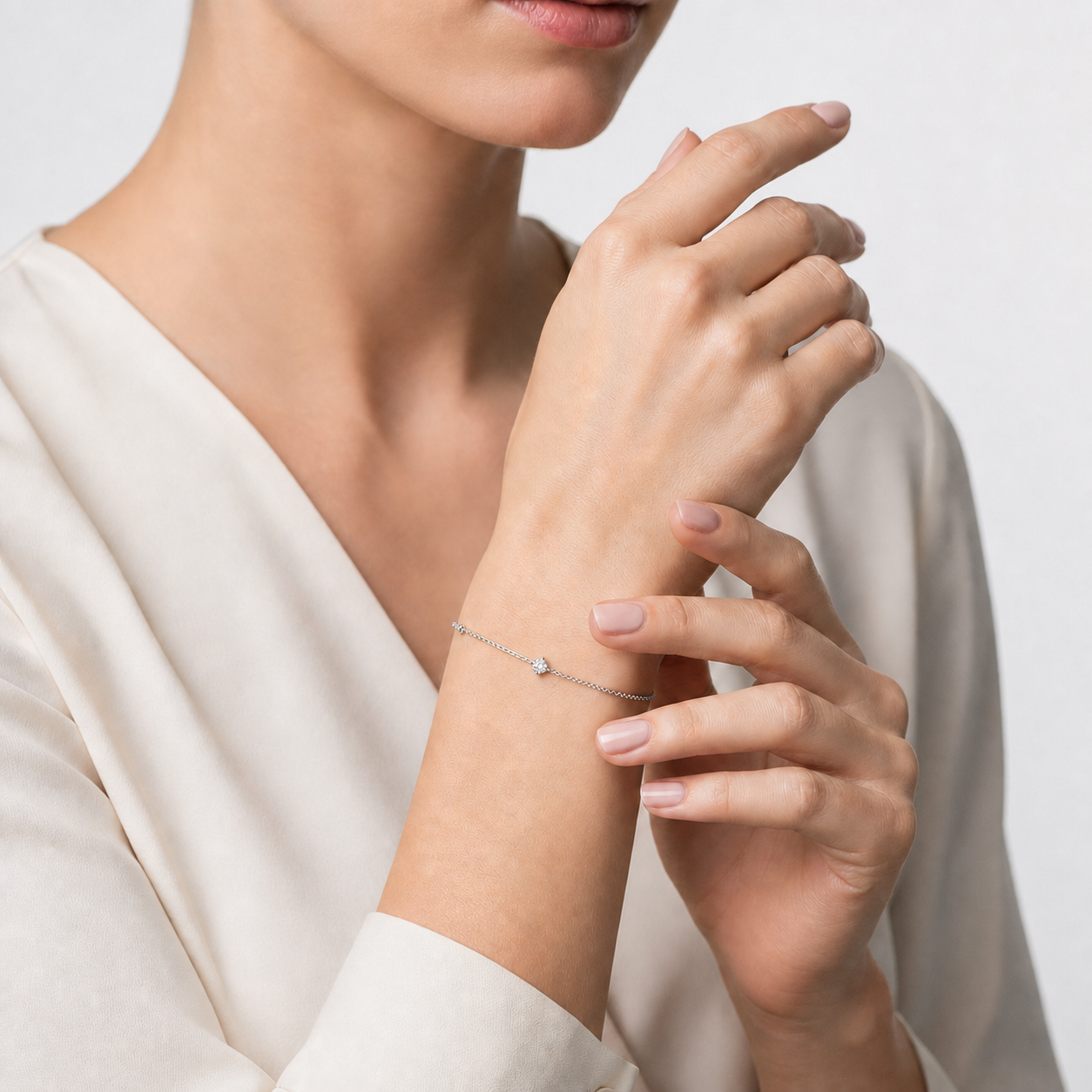 Geometric Starlight | Dainty Kite-Set Solitaire Bracelet