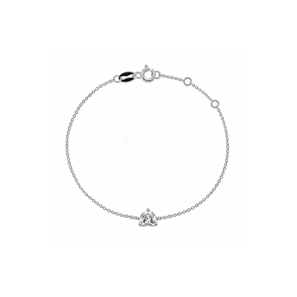 Geometric Edge | Dainty Trillion-Cut Solitaire Bracelet