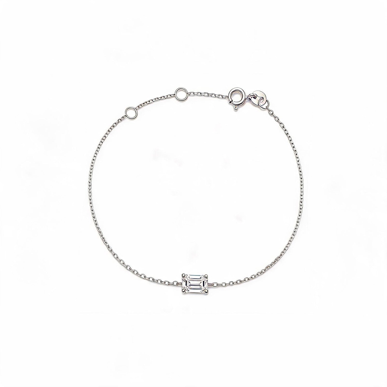 Gold-Tone Emerald Cut Crystal Bracelet