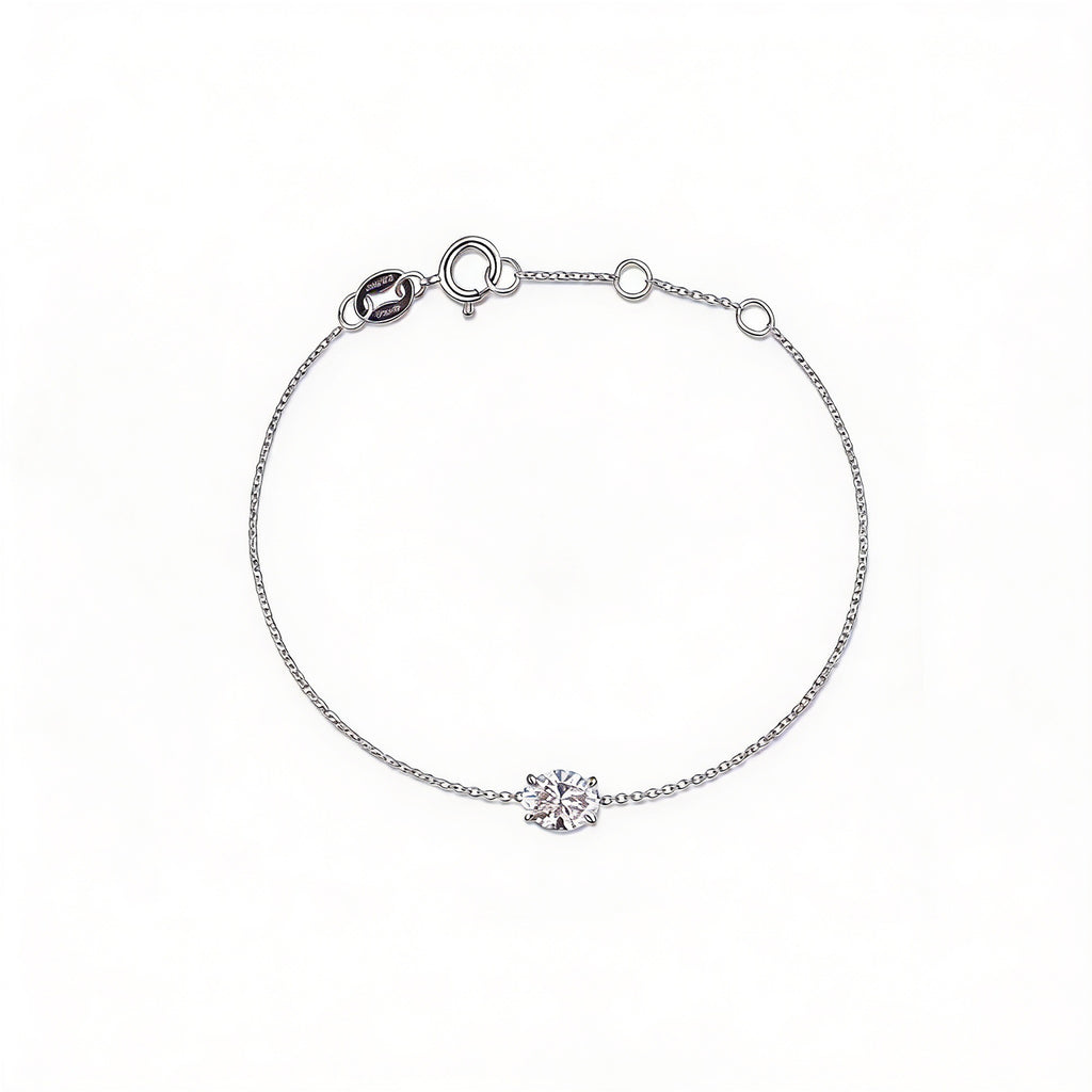 Starlight Solitaire 14K Gold Lab-Diamond Bracelet