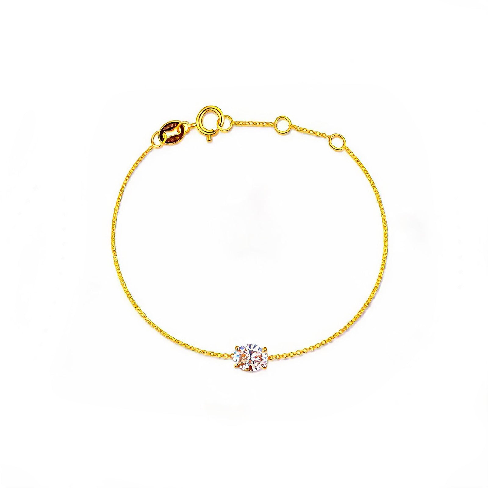Starlight Solitaire 14K Gold Lab-Diamond Bracelet