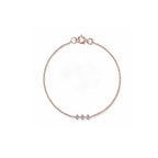 Triple Diamond Rose Gold Delicate Bracelet