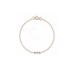 Triple Diamond Rose Gold Delicate Bracelet