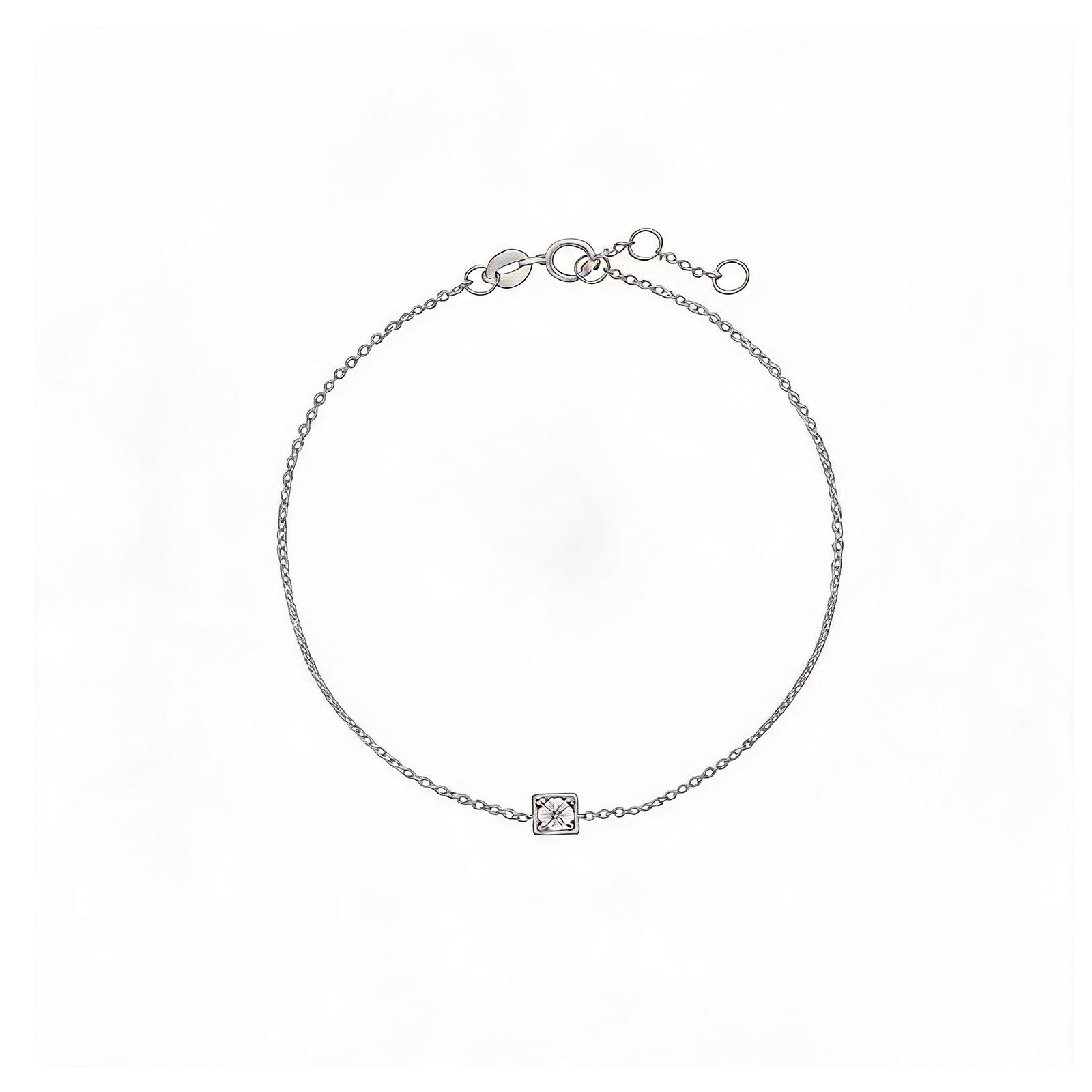 "The One" Square Diamond Rose Gold Bracelet
