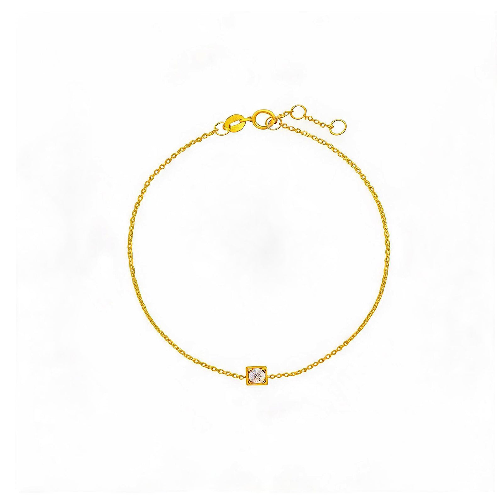 "The One" Square Diamond Rose Gold Bracelet