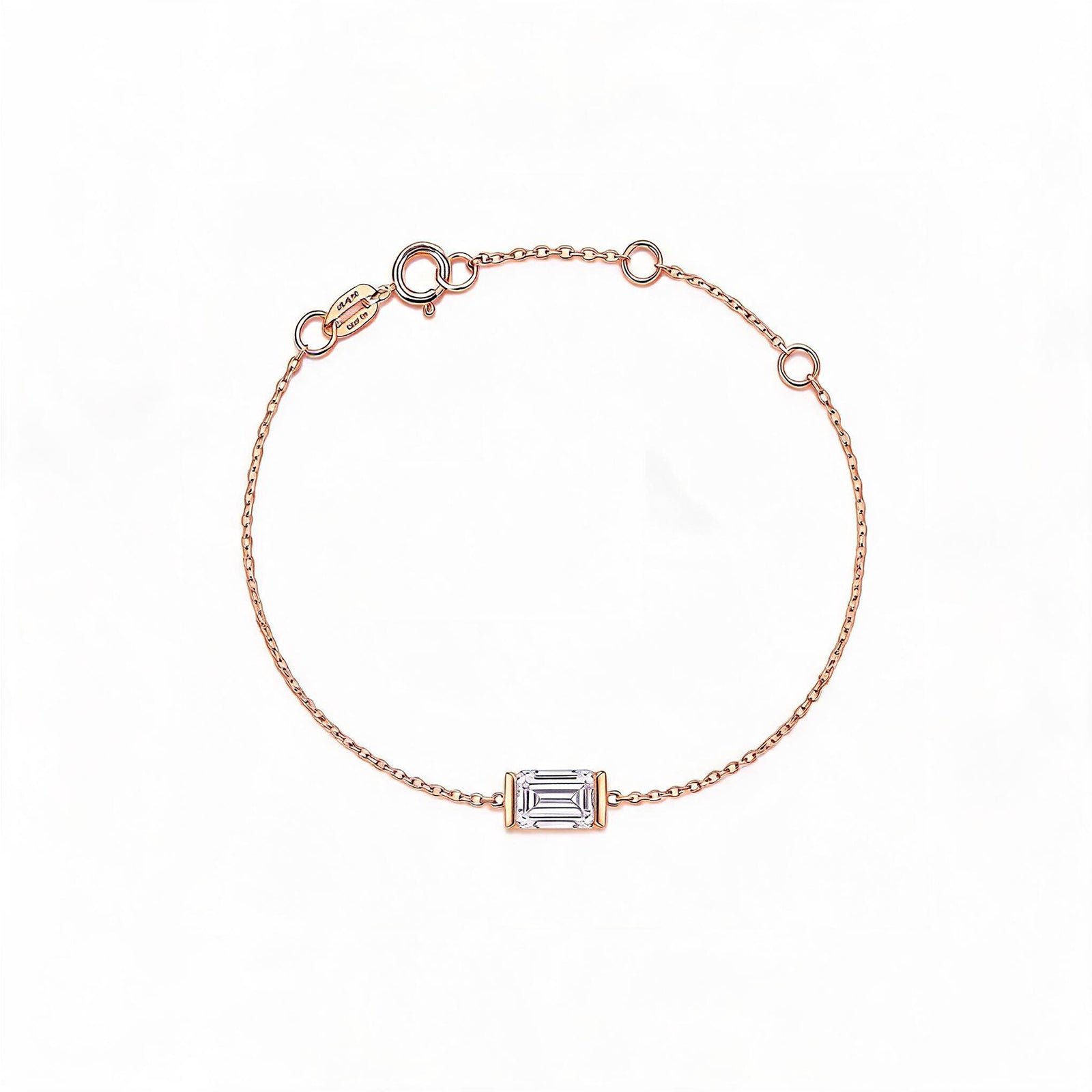 "Pure Light" Rectangular Diamond Gold Bracelet