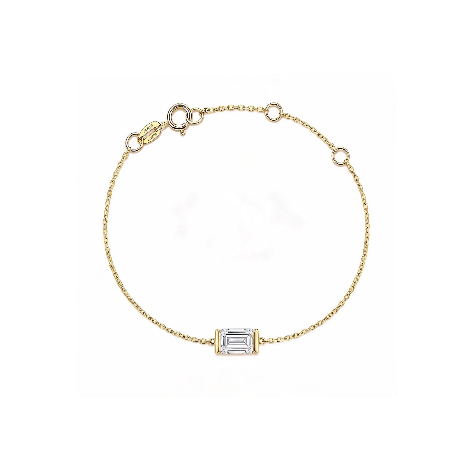 "Pure Light" Rectangular Diamond Gold Bracelet