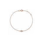 Bezel-Set Solitaire Diamond White Gold Bracelet