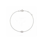Bezel-Set Solitaire Diamond White Gold Bracelet